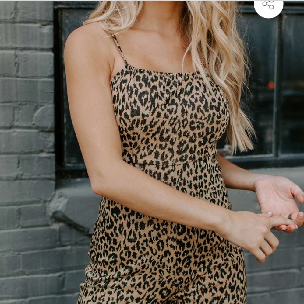 Kittenish- Carrie Leopard Jumpsuit